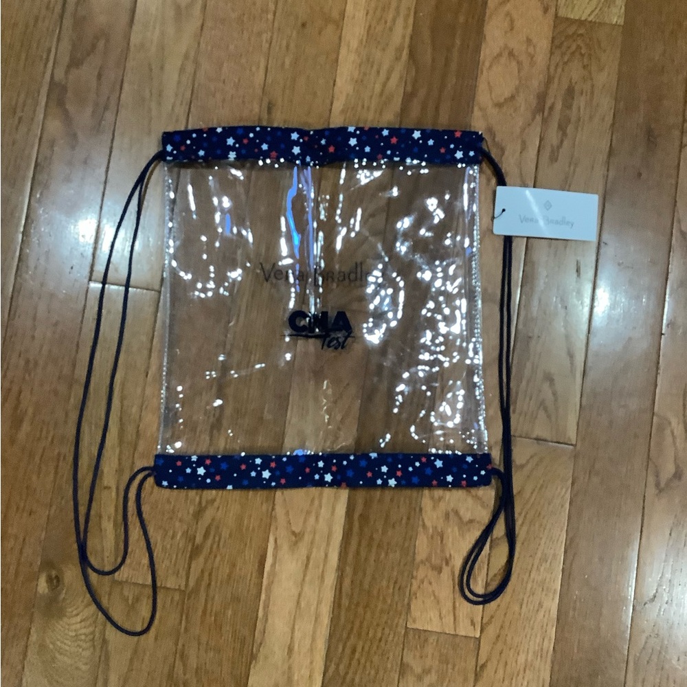 Vera Bradley star spangled drawstring clear plastic backpack